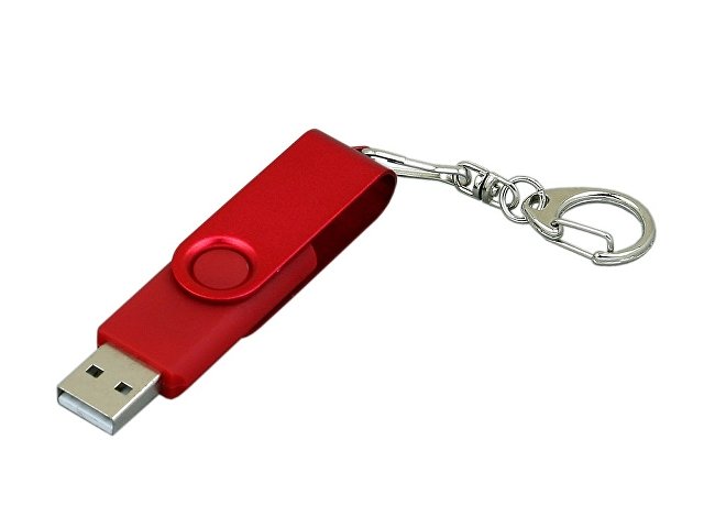 USB 2.0- флешка промо на 32 Гб с поворотным механизмом и однотонным металлическим клипом