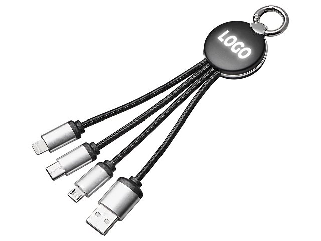 Зарядный кабель 3-в-1 с подсветкой лого «Ion mini»