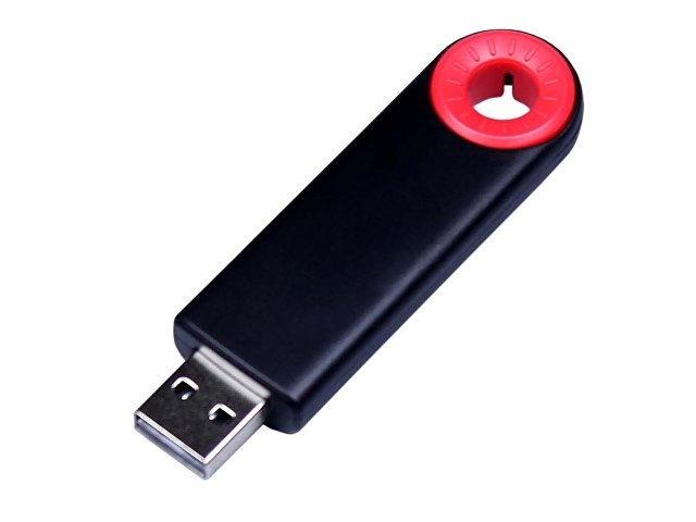 USB 2.0- флешка промо на 16 Гб прямоугольной формы, выдвижной механизм