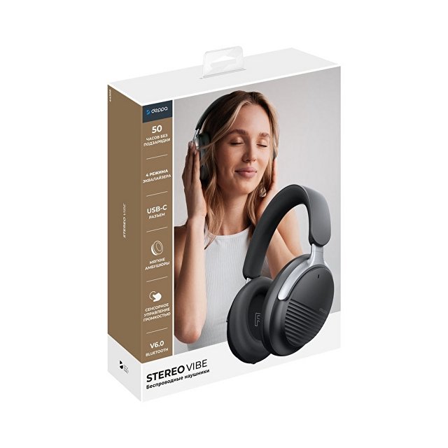 Беспроводные накладные наушники Stereo Vibe, BT 5.4, 400 мАч