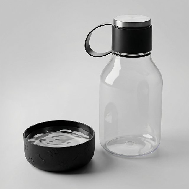 Бутылка для воды 2-в-1 «Dog Bowl Bottle» со съемной миской для питомцев, 1500 мл