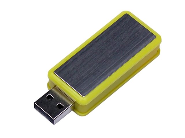 USB 3.0- флешка промо на 64 Гб прямоугольной формы, выдвижной механизм