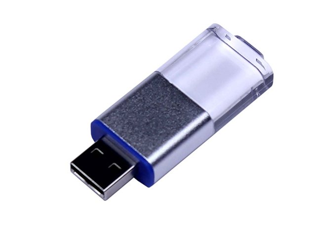 USB 2.0- флешка промо на 64 Гб прямоугольной формы, выдвижной механизм