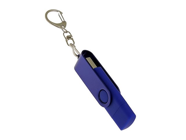 USB 3.0- флешка на 128 Гб с поворотным механизмом и дополнительным разъемом Type-C