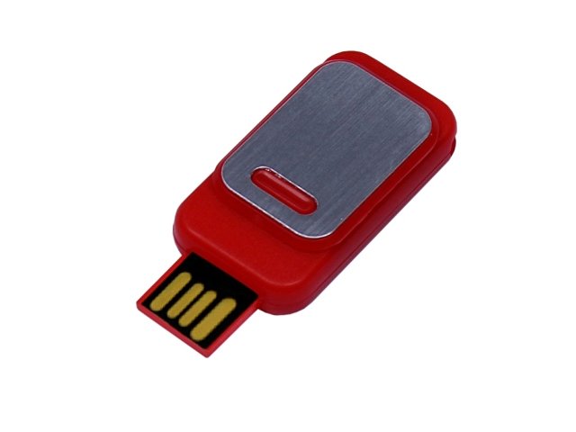 USB 2.0- флешка промо на 32 Гб прямоугольной формы, выдвижной механизм