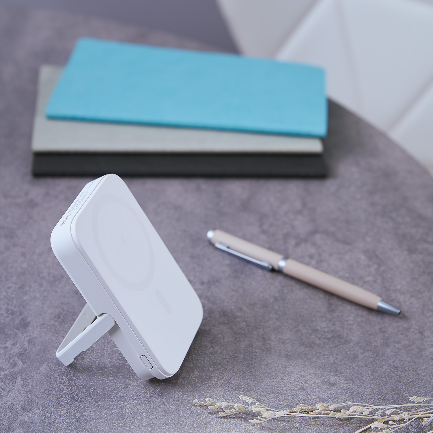 Внешний аккумулятор Юнион PD (Union PD) 10000mAh с функцией беспроводной зарядки 15W, белый Перчик