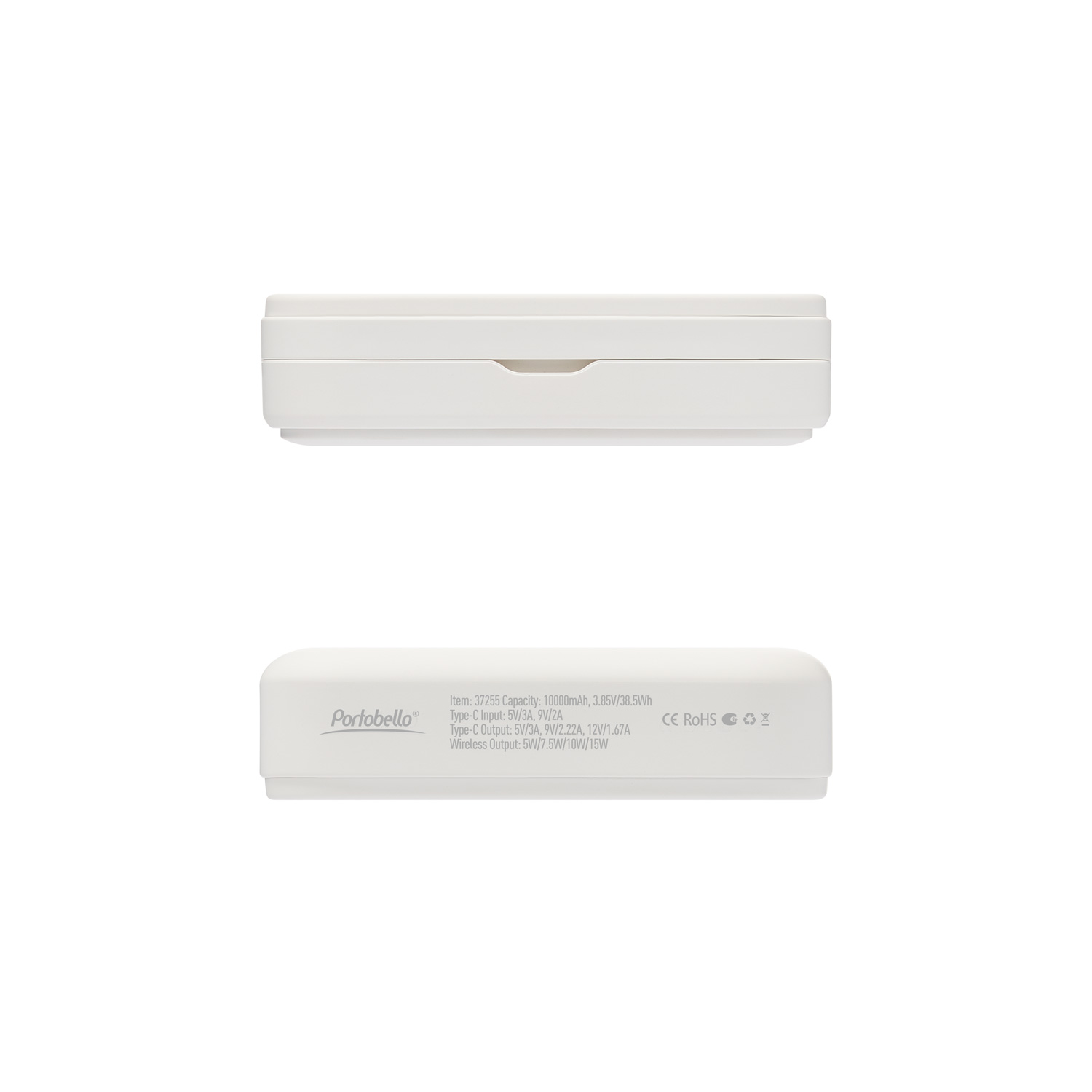Внешний аккумулятор Юнион PD (Union PD) 10000mAh с функцией беспроводной зарядки 15W, белый Перчик