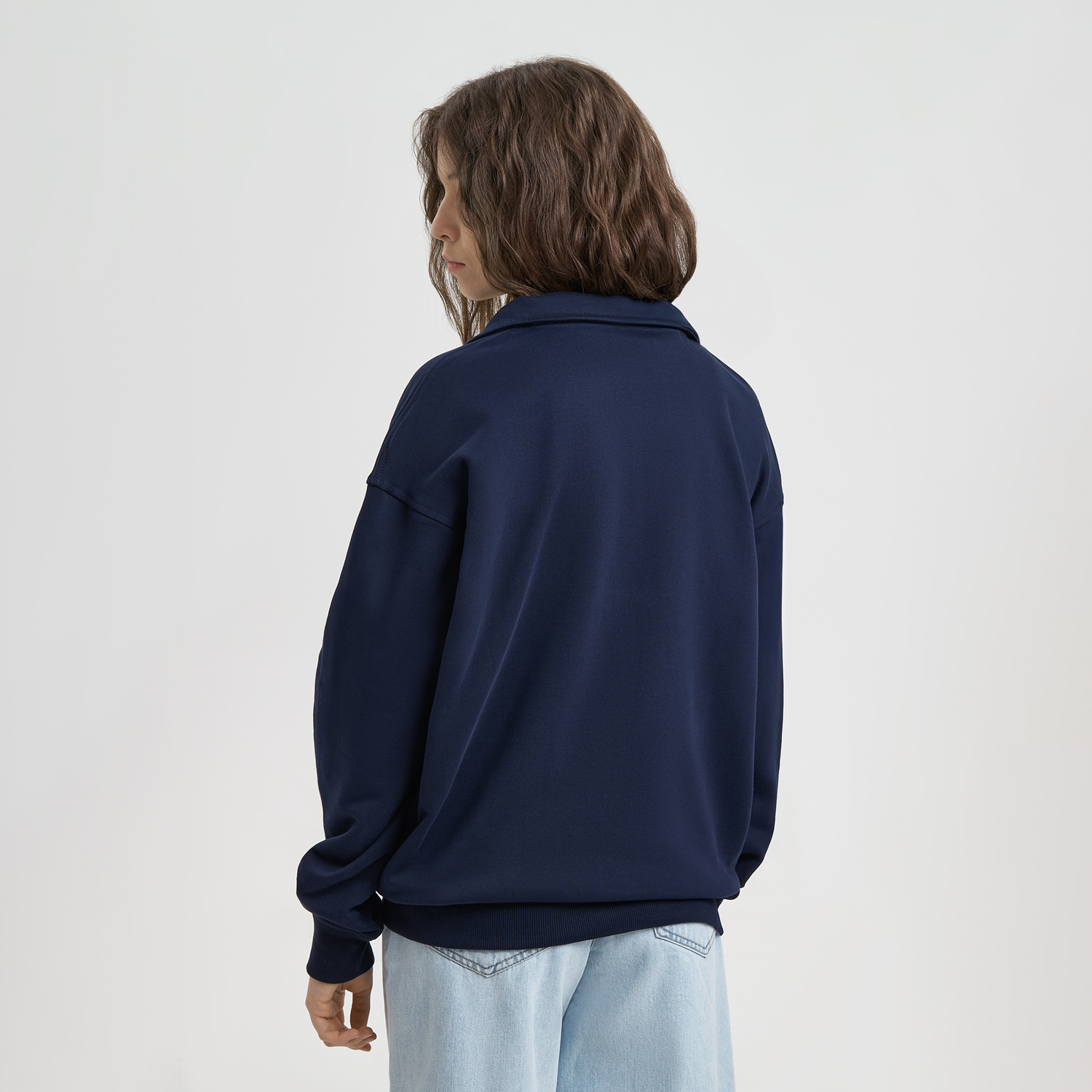 Толстовка на молнии унисекс Флоу (Flow), темно-синяя, размер 5XL/6XL