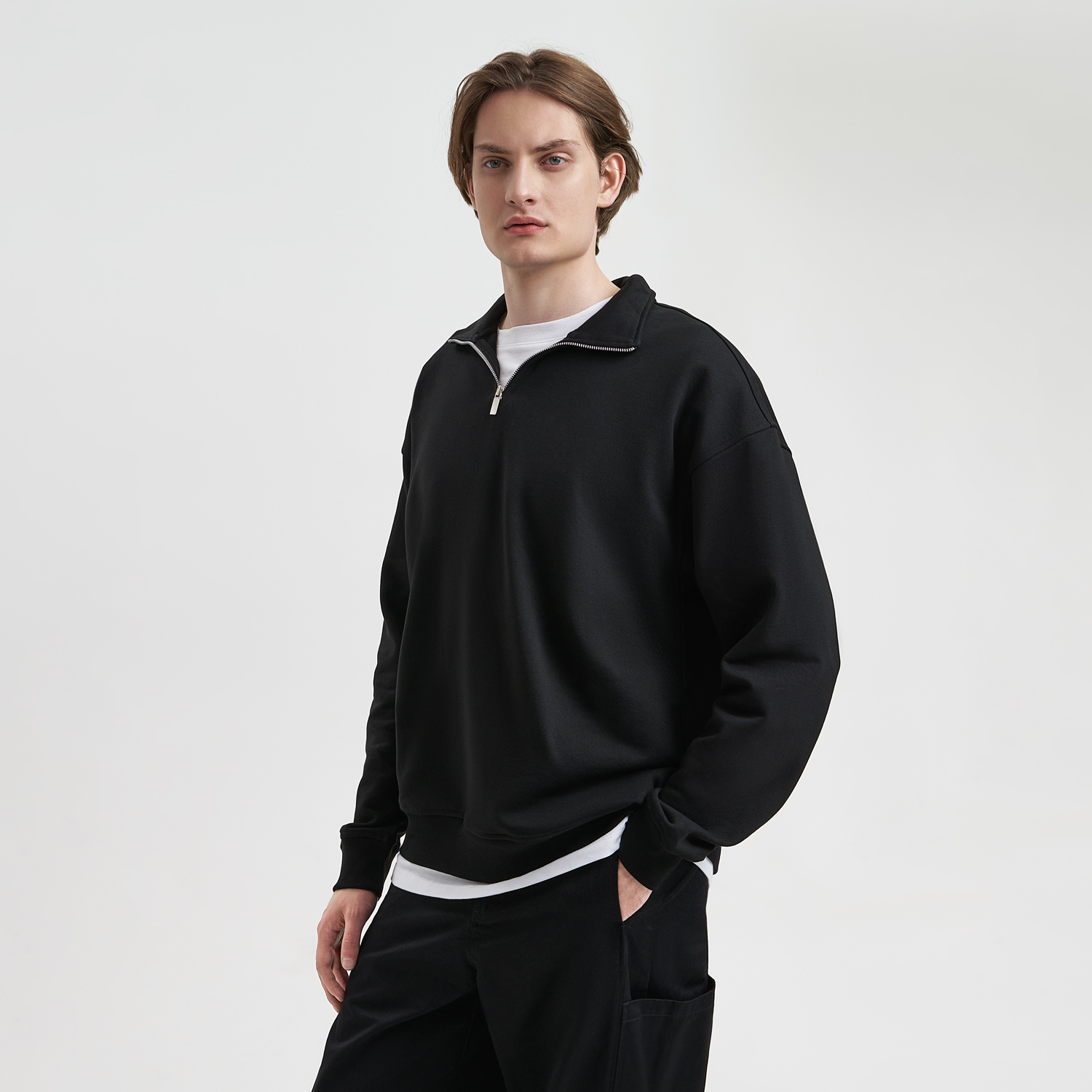 Толстовка на молнии унисекс Флоу (Flow), черная, размер 5XL/6XL