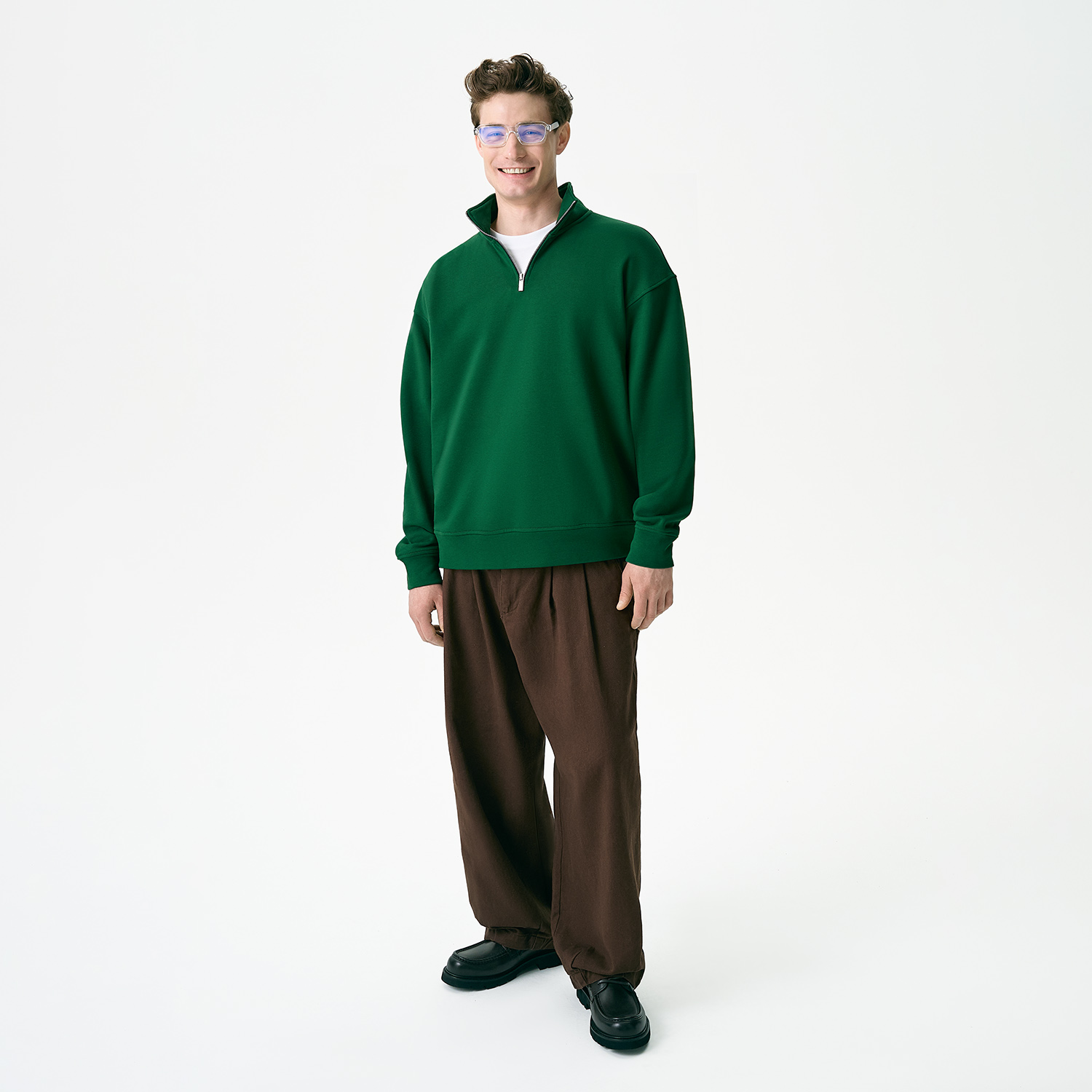 Толстовка на молнии унисекс Флоу (Flow), зеленая, размер 5XL/6XL