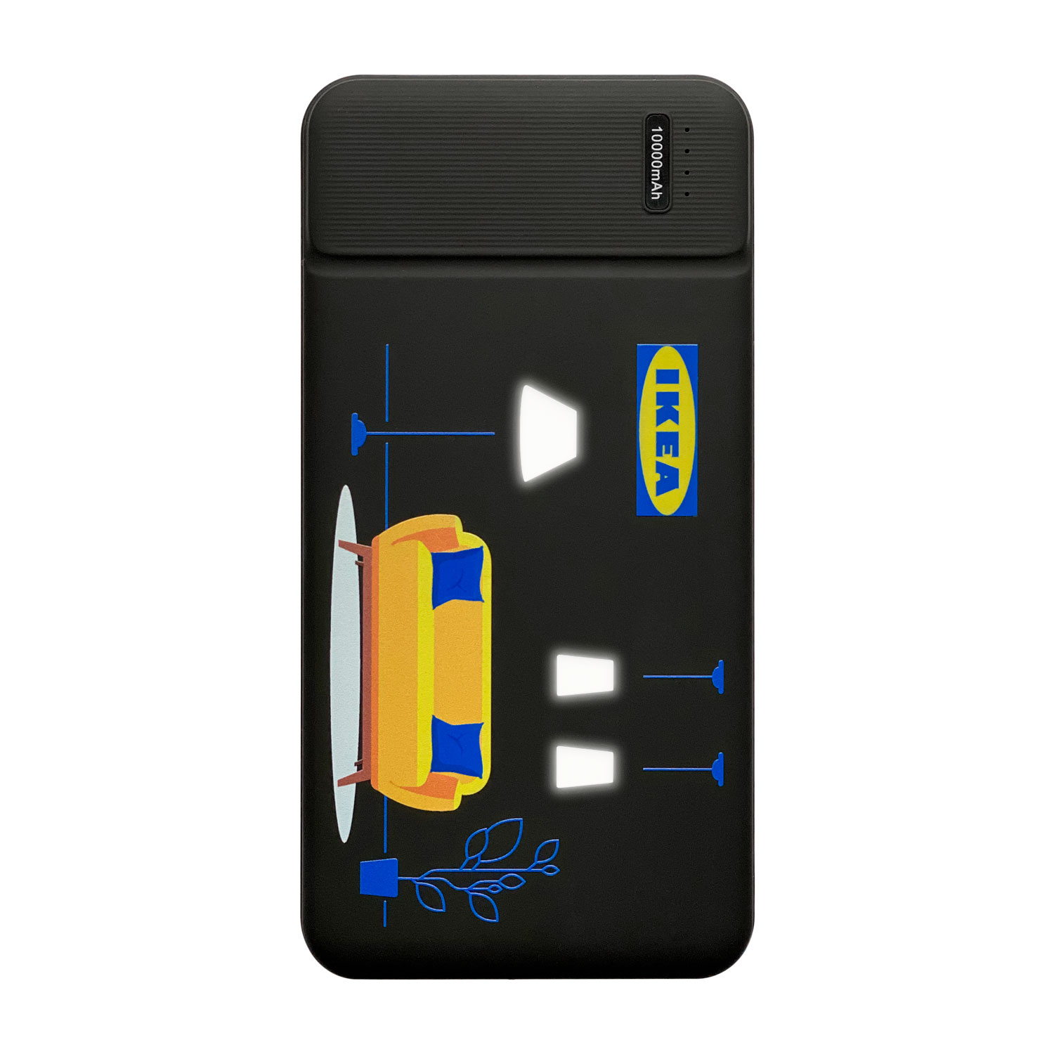 Внешний аккумулятор с подсветкой Skyline Plus 10000 mAh, черный