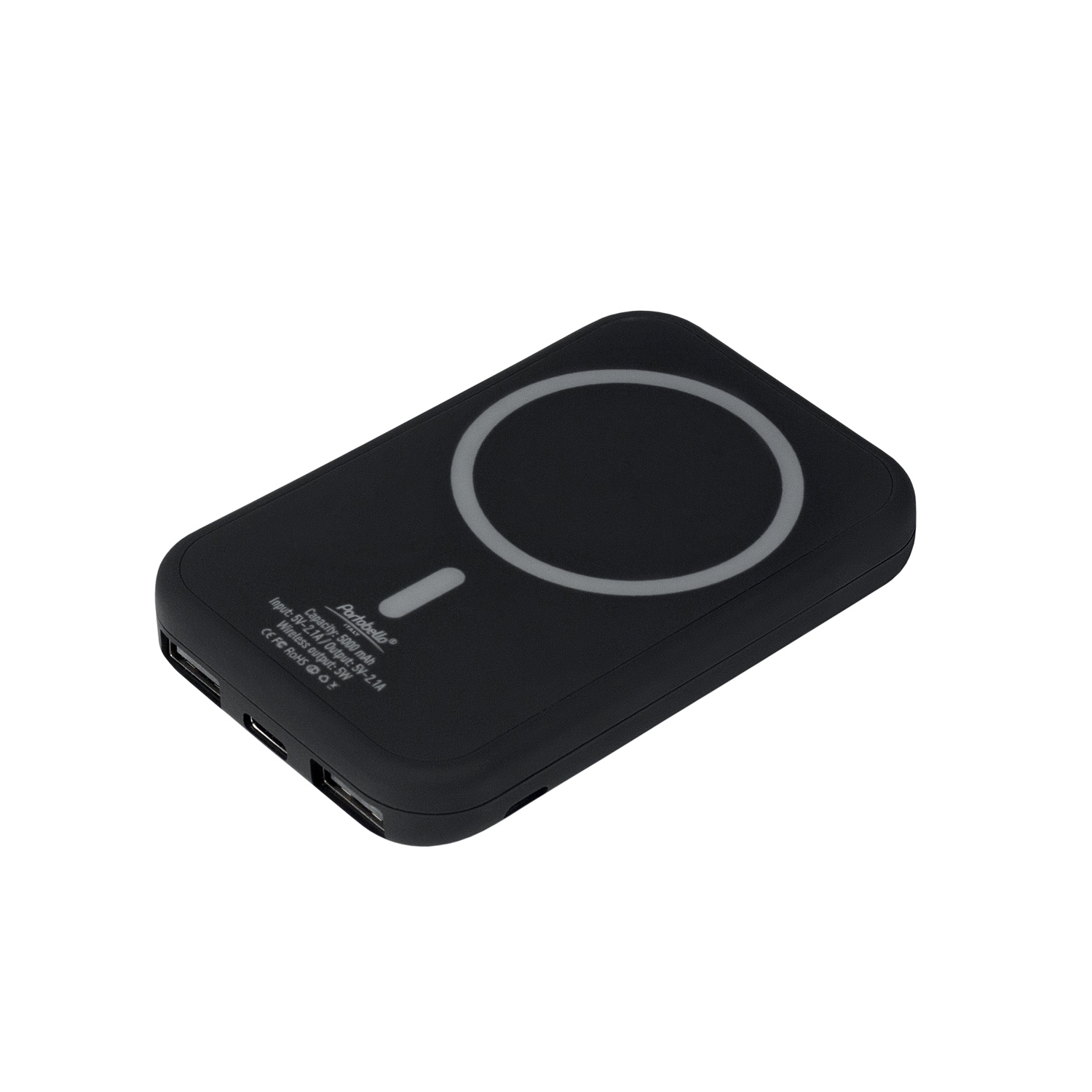 Внешний аккумулятор с беспроводной зарядкой Ultima Wireless Magnetic 5000 mAh, черный