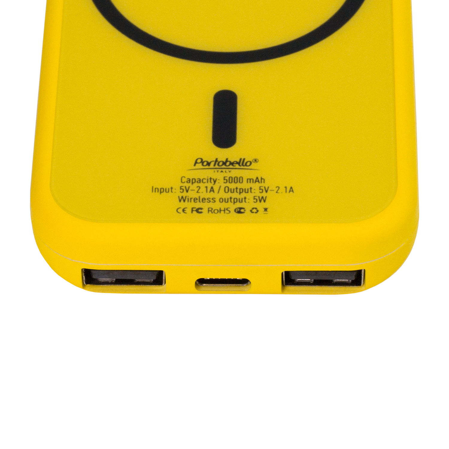 Внешний аккумулятор с беспроводной зарядкой Ultima Wireless Magnetic Lemoni 5000 mAh, желтый