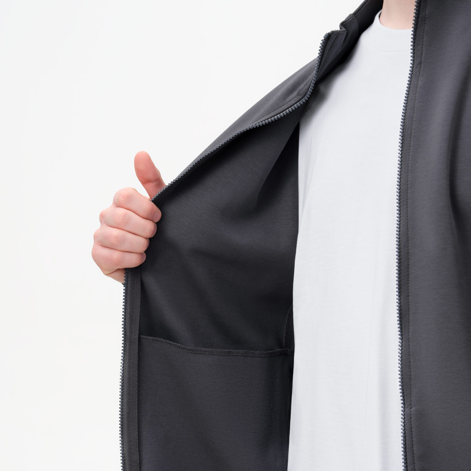 Толстовка на молнии ASTIN антрацит, размер S/M