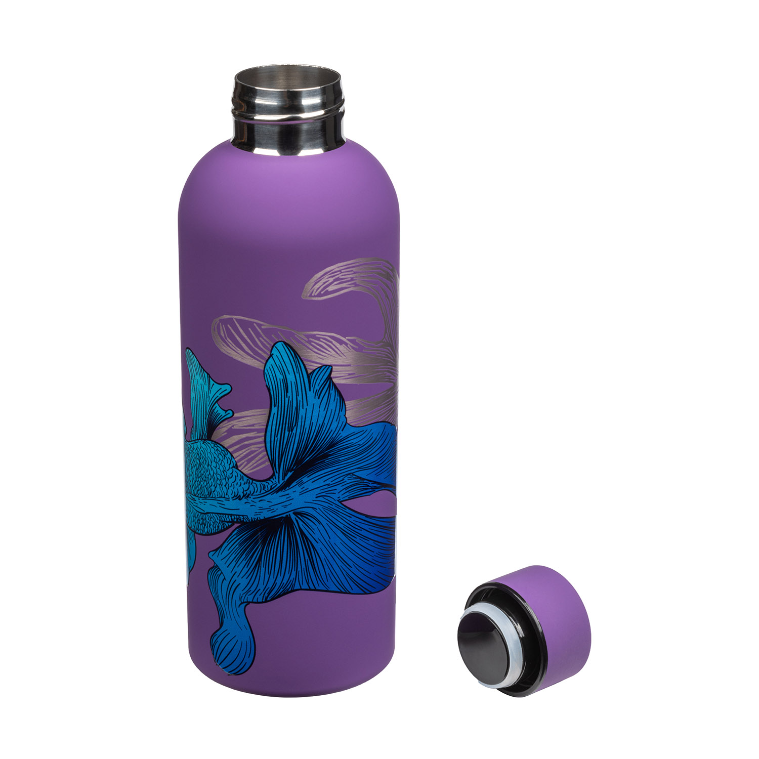 Термобутылка вакуумная герметичная, Prima, 500 ml, фиолетовая Рыбы
