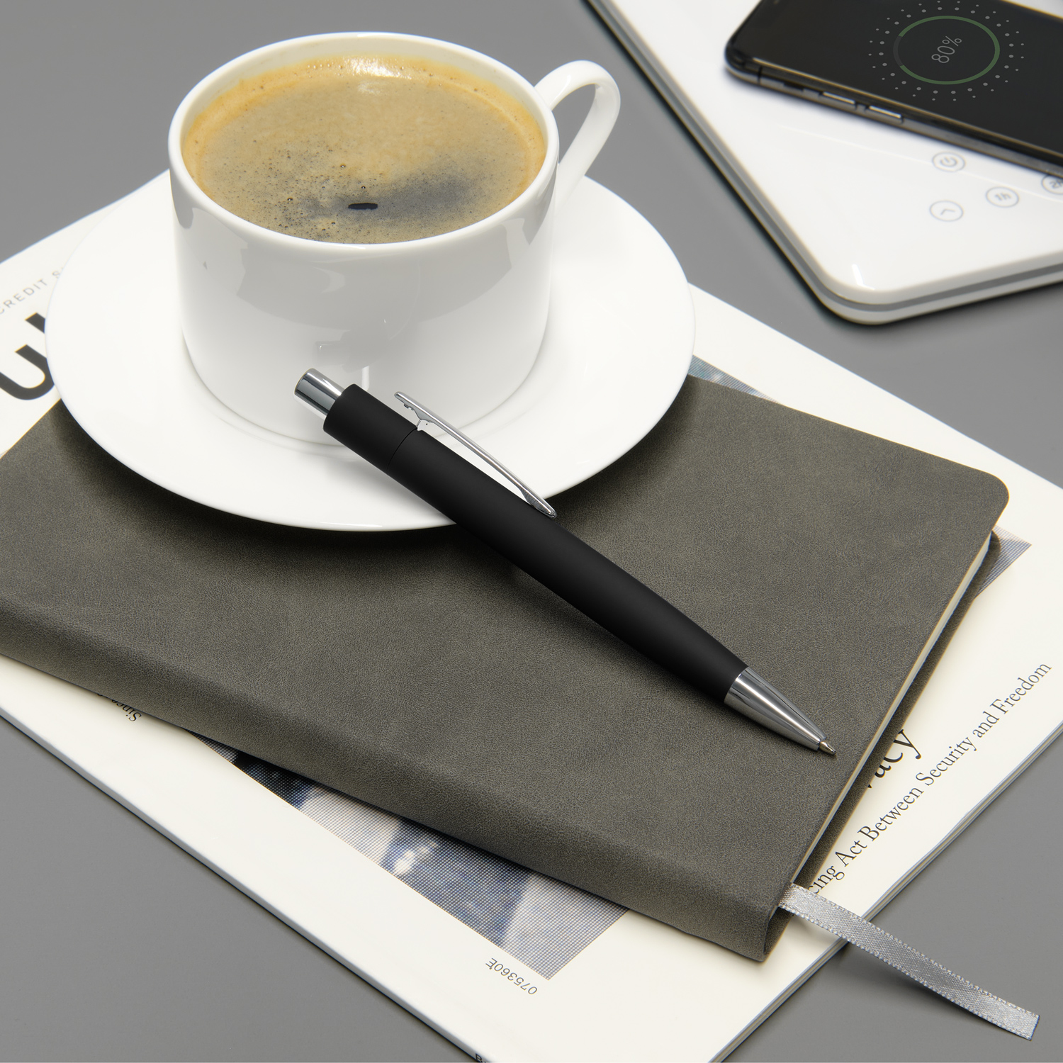 Шариковая ручка Смарт (Smart) с чипом передачи информации NFC, черная