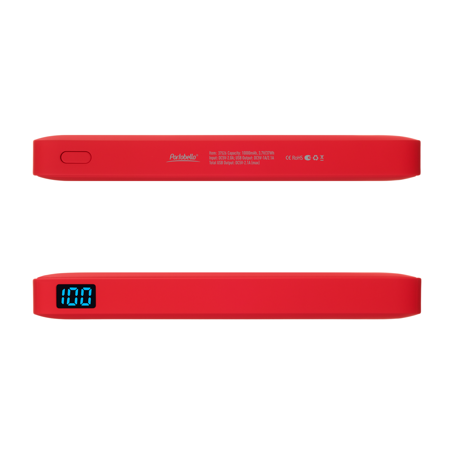 Внешний аккумулятор с подсветкой Ancor Plus 10000 mAh, красный