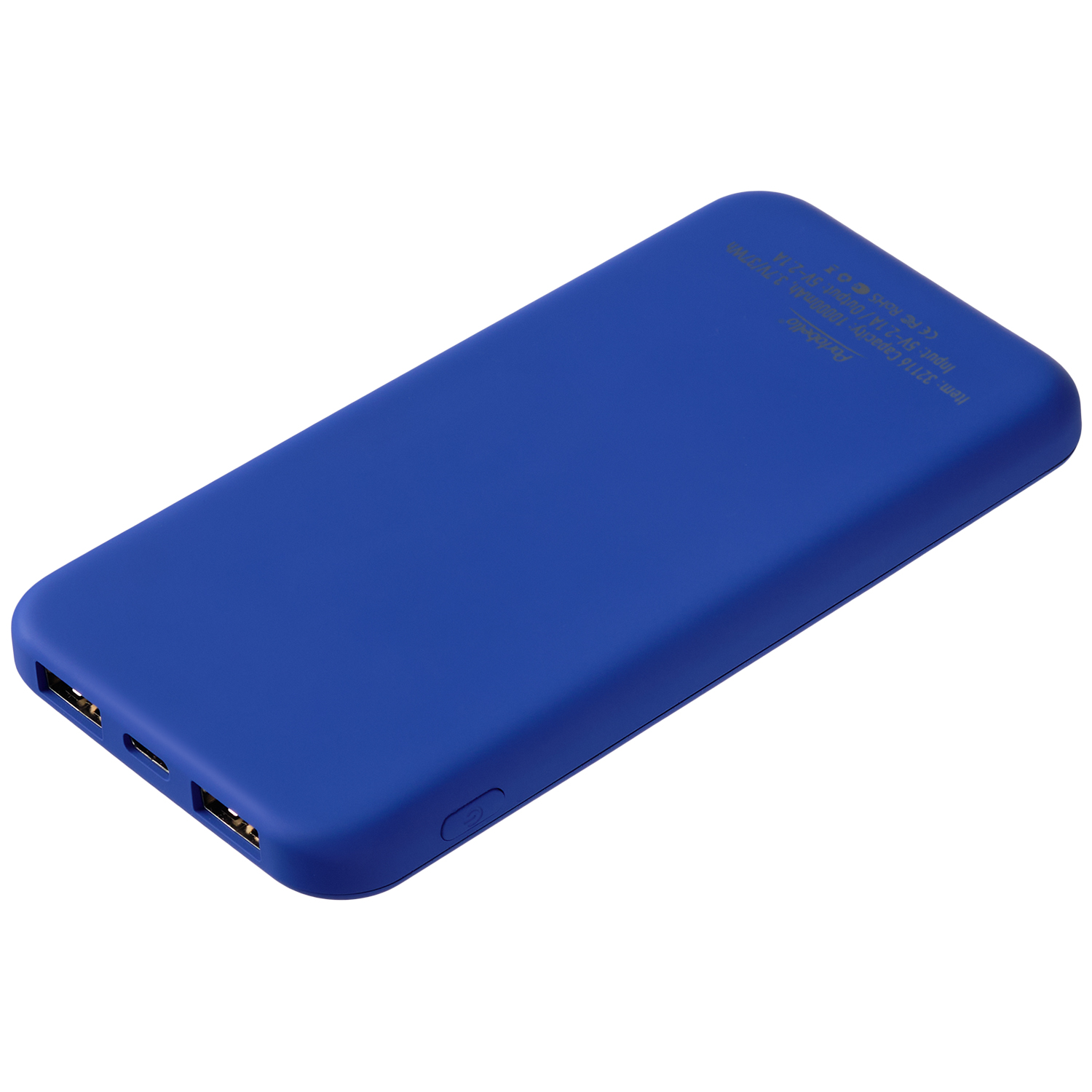 Внешний аккумулятор с подсветкой Luce Ultramarine 10000 mAh, ярко-синий Лимон