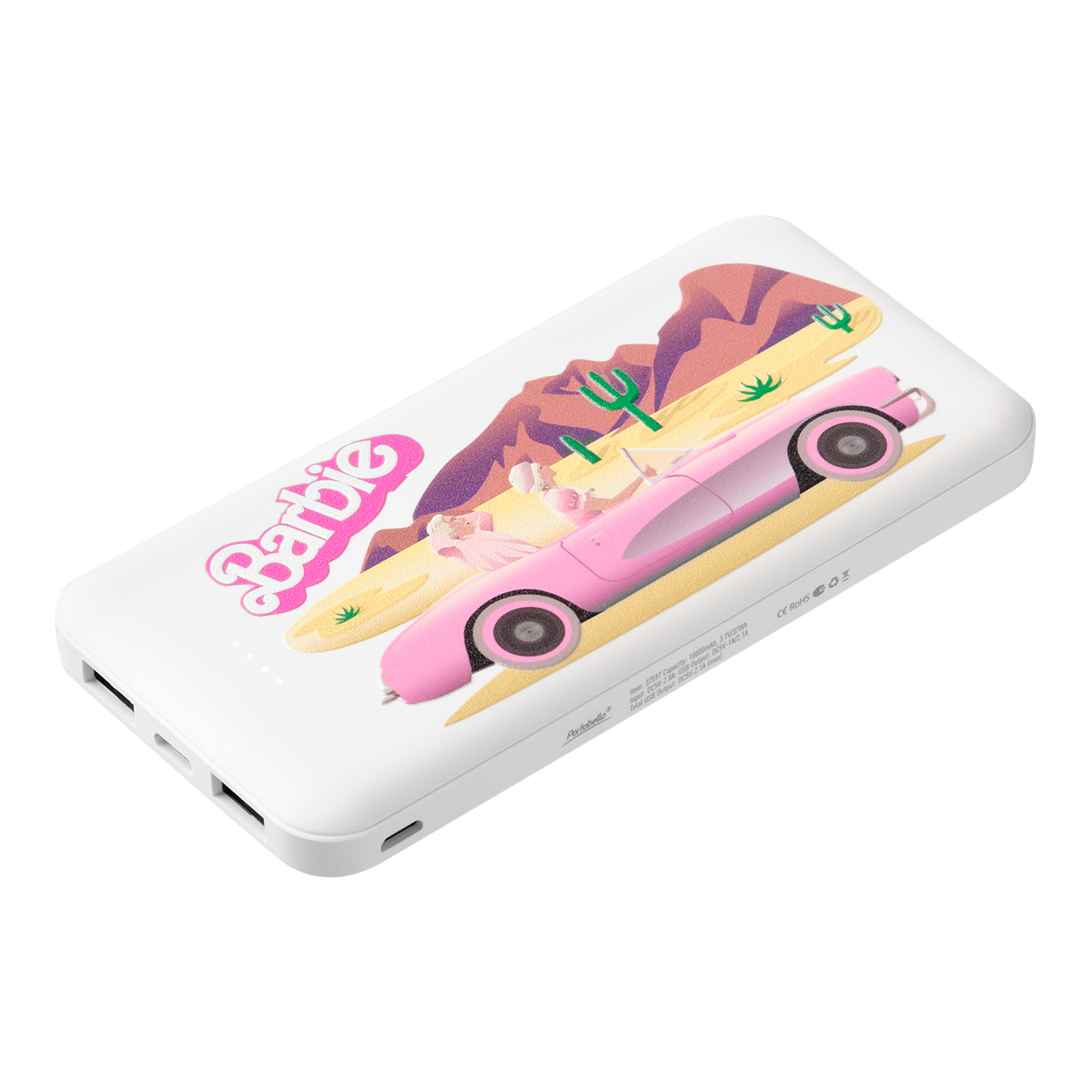 Внешний аккумулятор Elari Plus 10000 mAh, белый Barbie