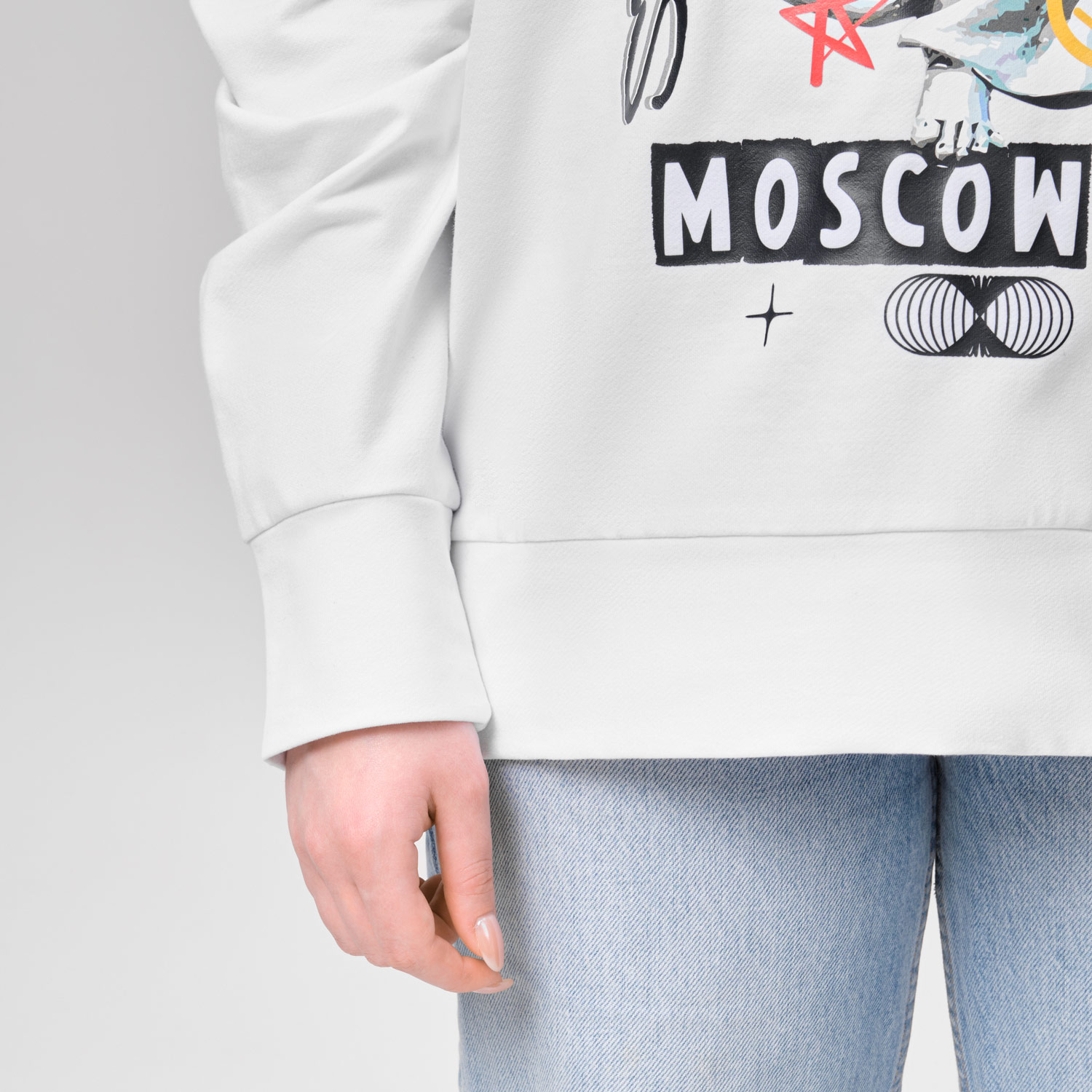 Худи с капюшоном ALEX белый Moscow