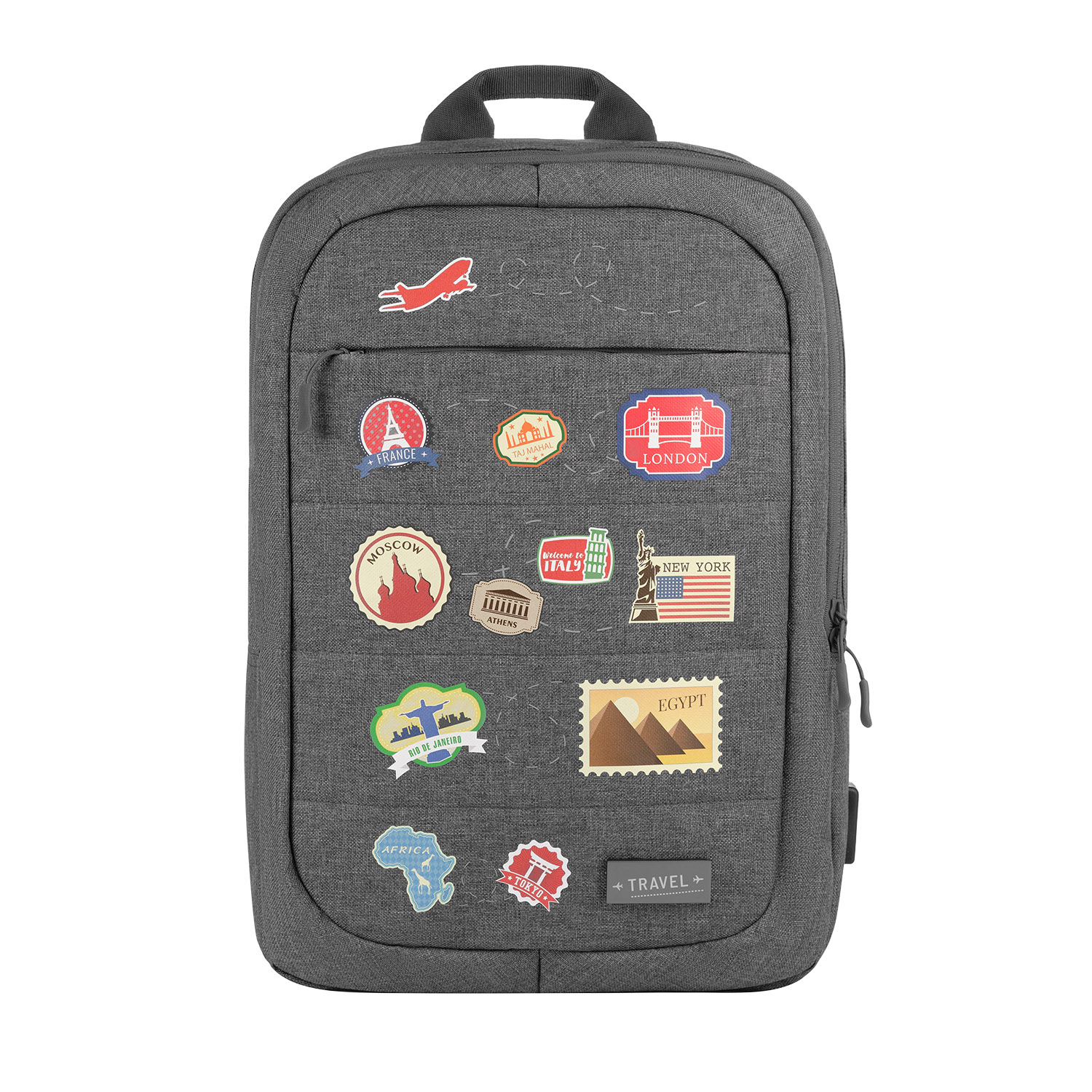 Рюкзак Eclipse с USB разъемом, серый Travel