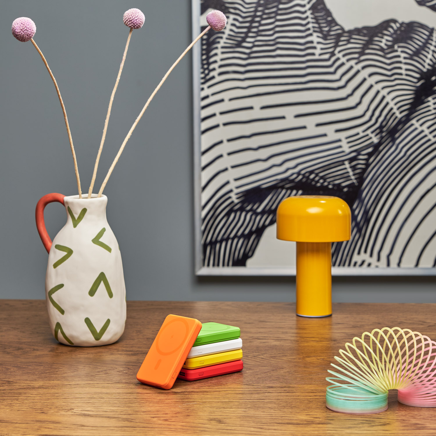 Внешний аккумулятор Largo PD 5000mAh с функцией беспроводной зарядки 15W, желтый