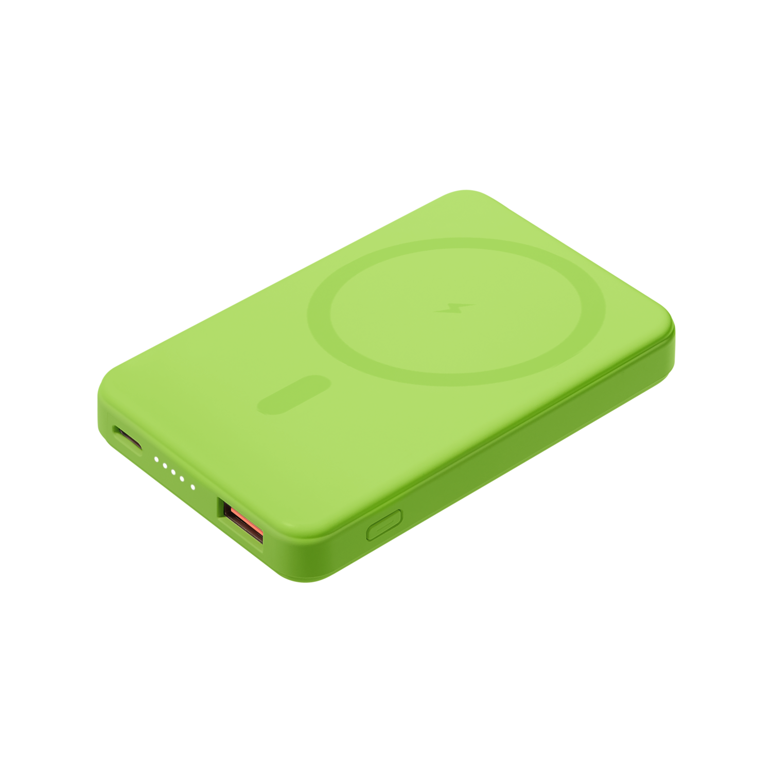 Внешний аккумулятор Largo PD 5000mAh с функцией беспроводной зарядки 15W, салатовый