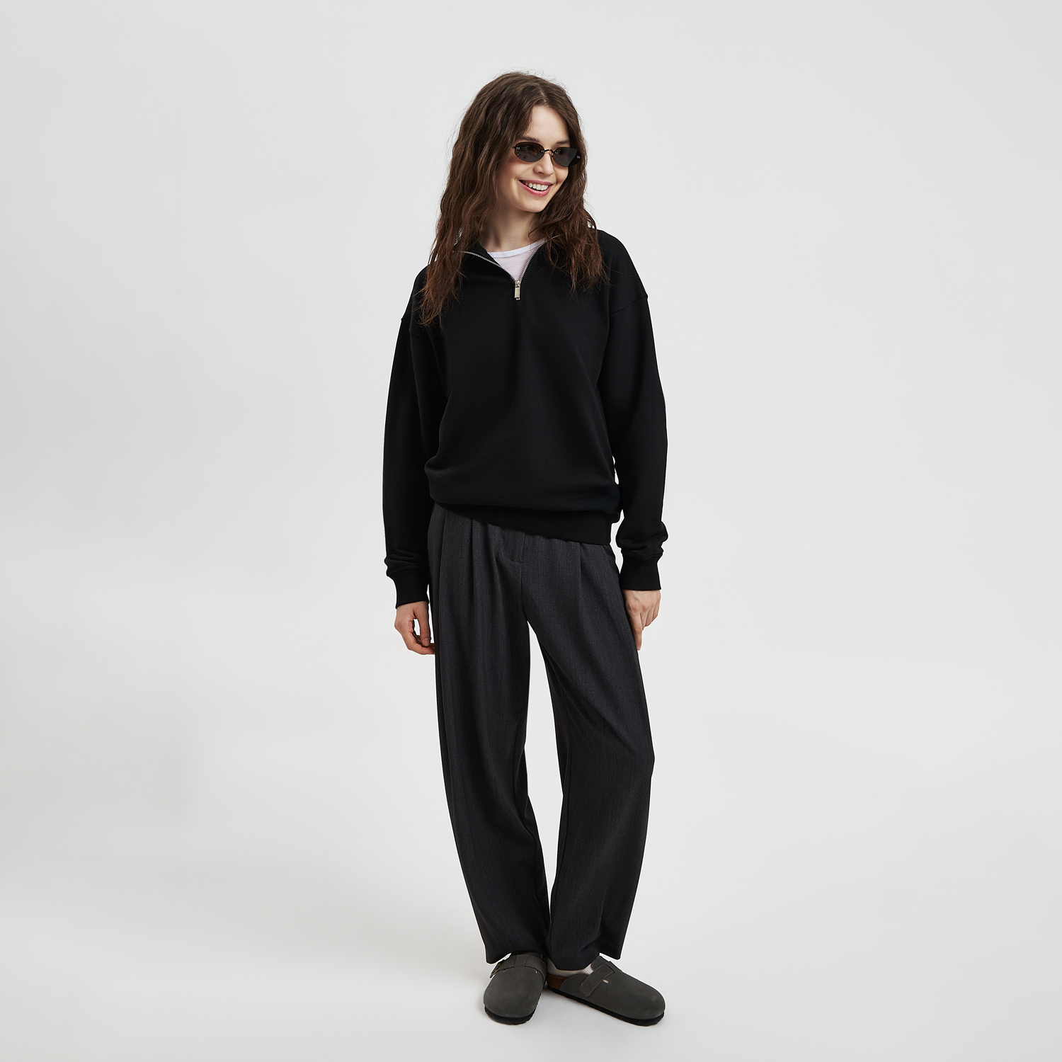 Толстовка на молнии унисекс Флоу (Flow), черная, размер 3XL/4XL