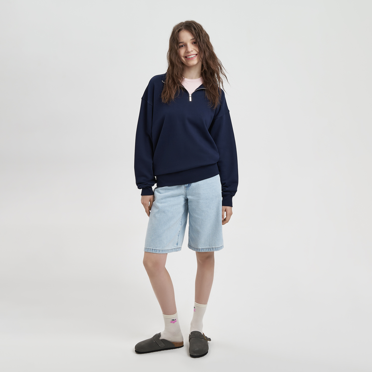 Толстовка на молнии унисекс Флоу (Flow), темно-синяя, размер 3XL/4XL