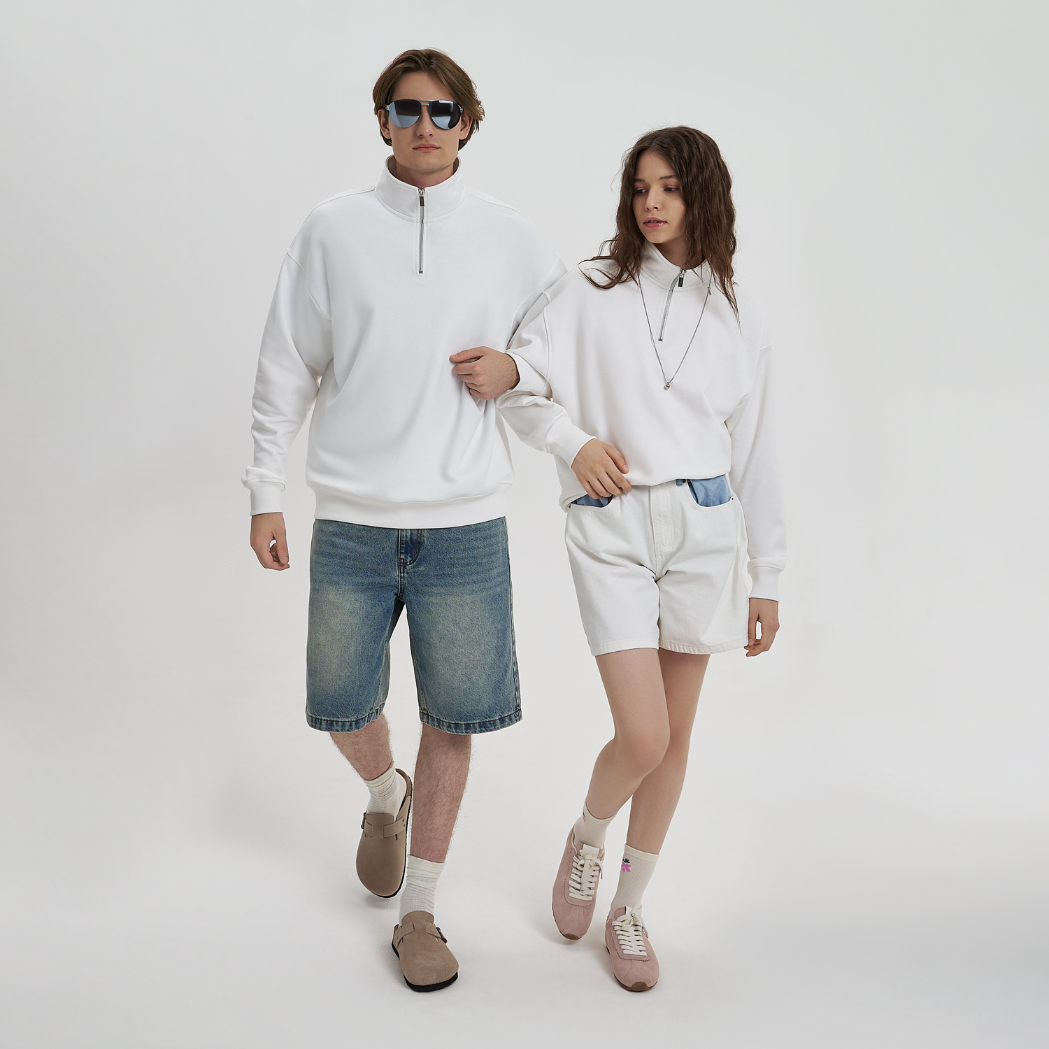 Толстовка на молнии унисекс Флоу (Flow), белая