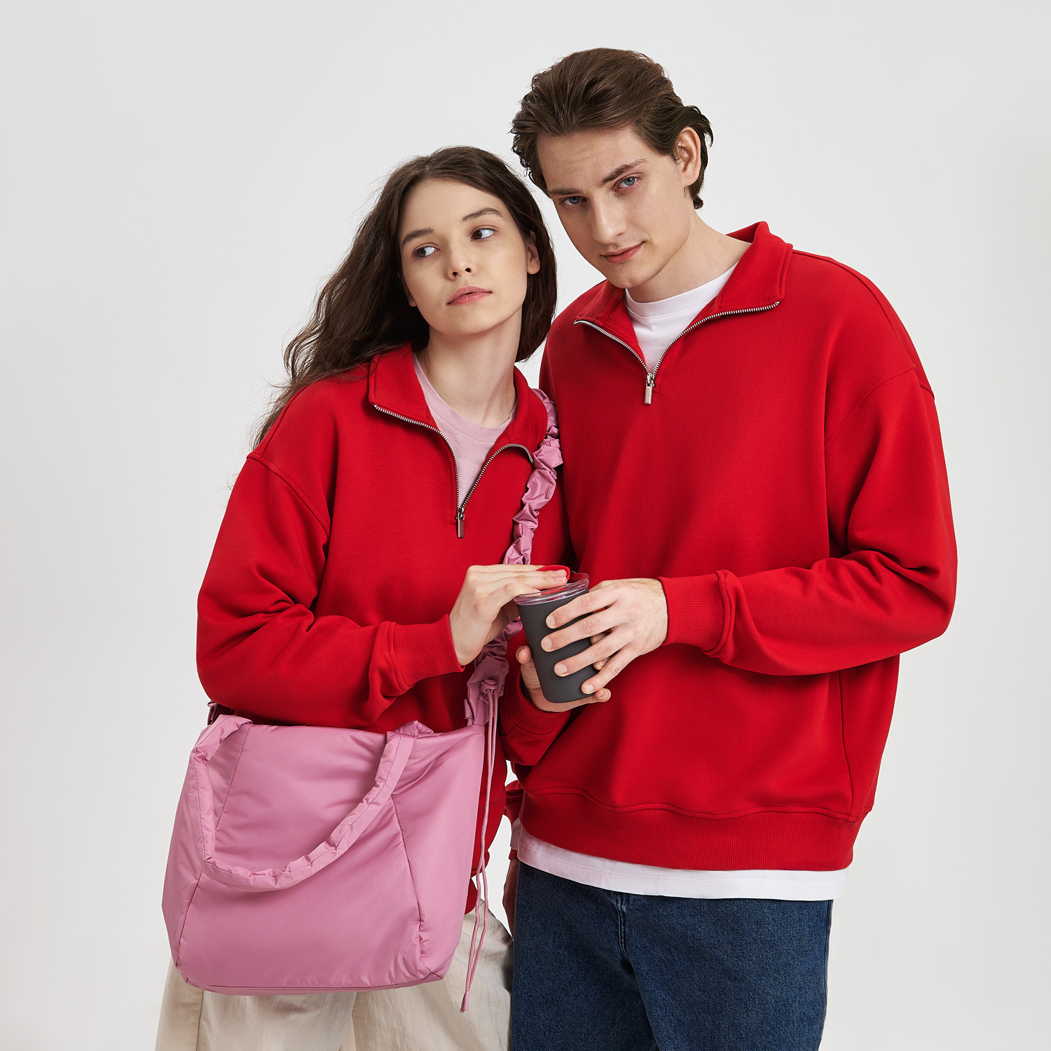 Толстовка на молнии унисекс Флоу (Flow), красная, размер 3XL/4XL