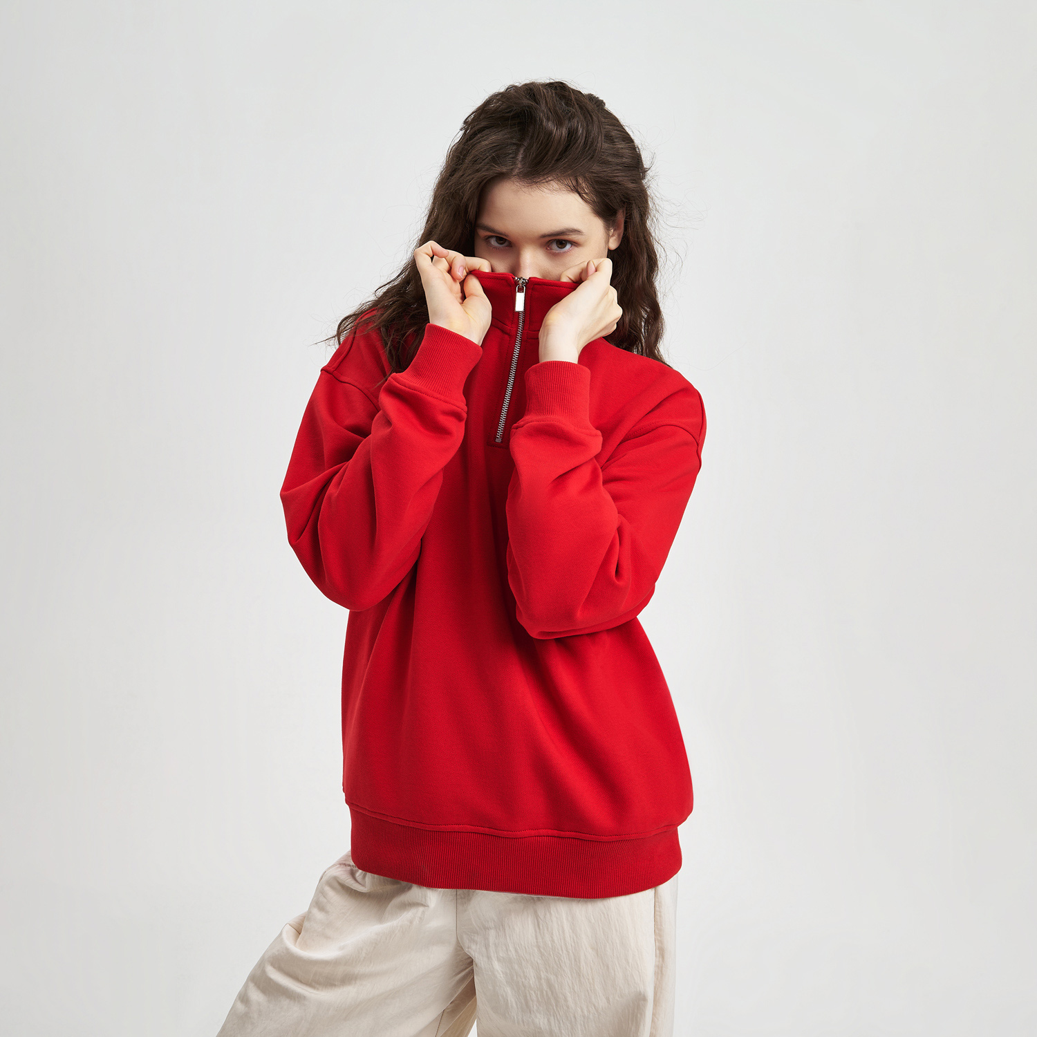 Толстовка на молнии унисекс Флоу (Flow), красная, размер 3XL/4XL