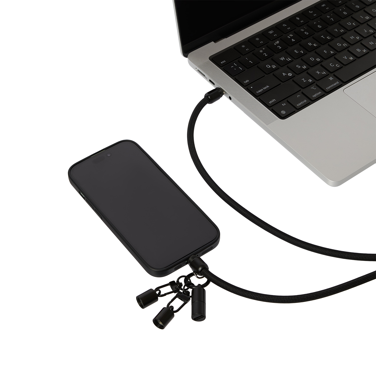 Кабель-ланьярд Voltrix, черный