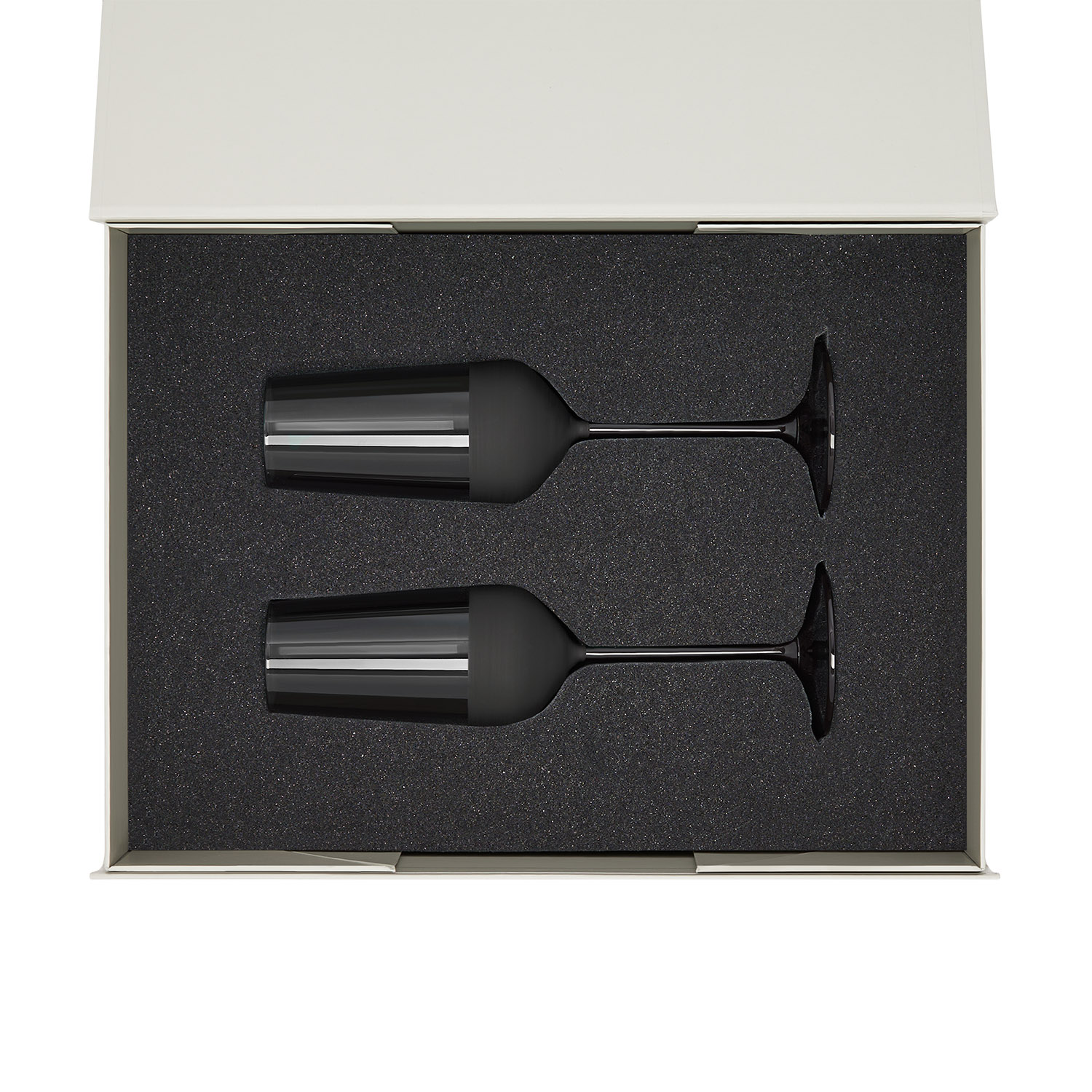 Подарочный набор 2 бокала для шампанского Black Edition в серой коробке