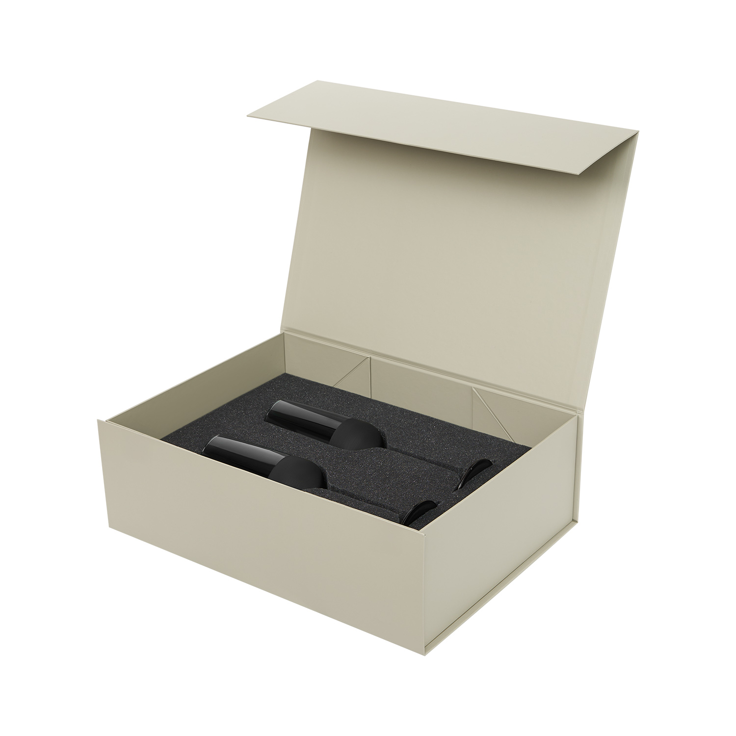 Подарочный набор 2 бокала для шампанского Black Edition в серой коробке