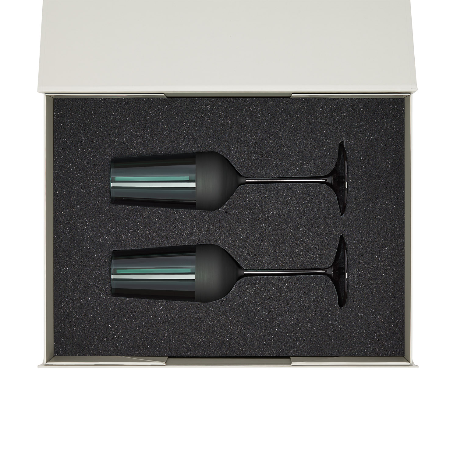 Подарочный набор 2 бокала для шампанского Emerald в серой коробке