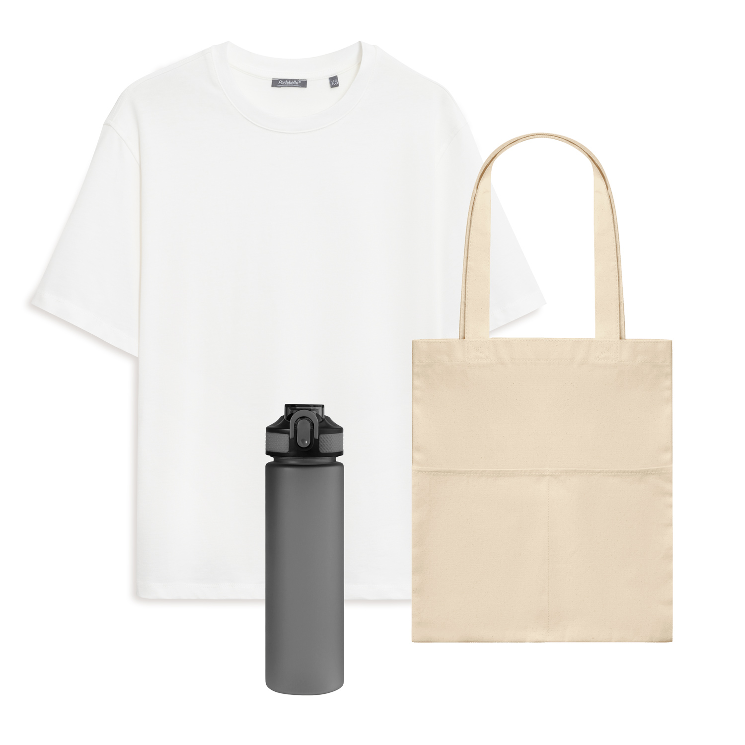 Набор с одеждой Раст (RUST) (футболка, бутылка, шоппер), белый/серый, M/L