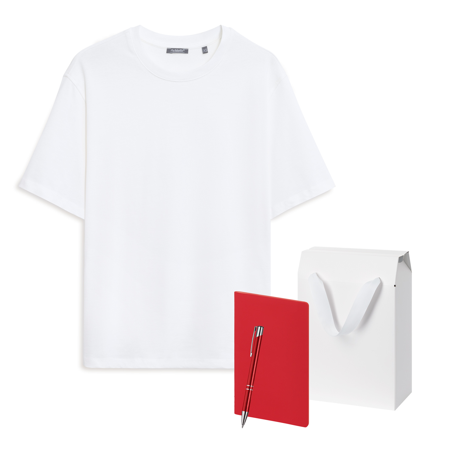 Набор с одеждой Раст (Rust) (футболка, блокнот, ручка), белый/красный, XL/2XL