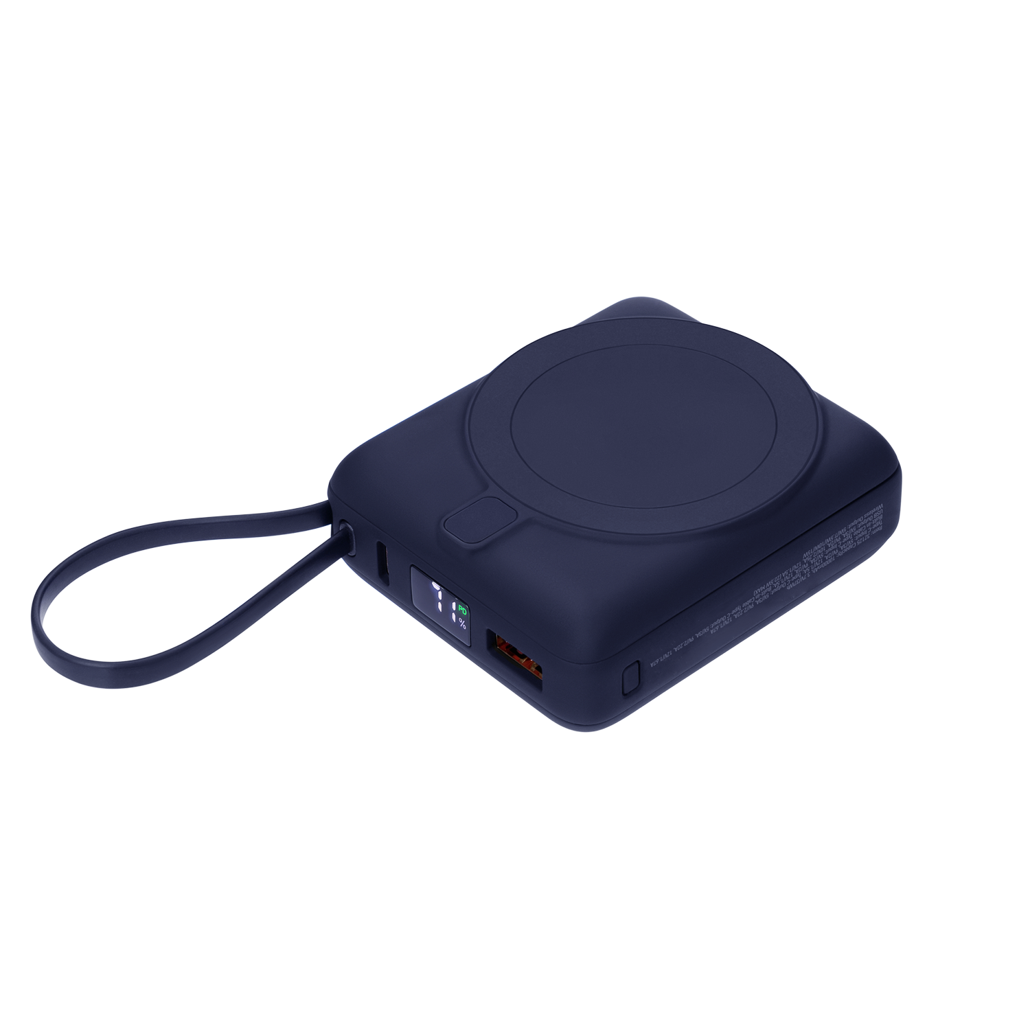 Внешний аккумулятор с подсветкой Ritter PD 10000mAh с функцией беспроводной зарядки 15W, синий