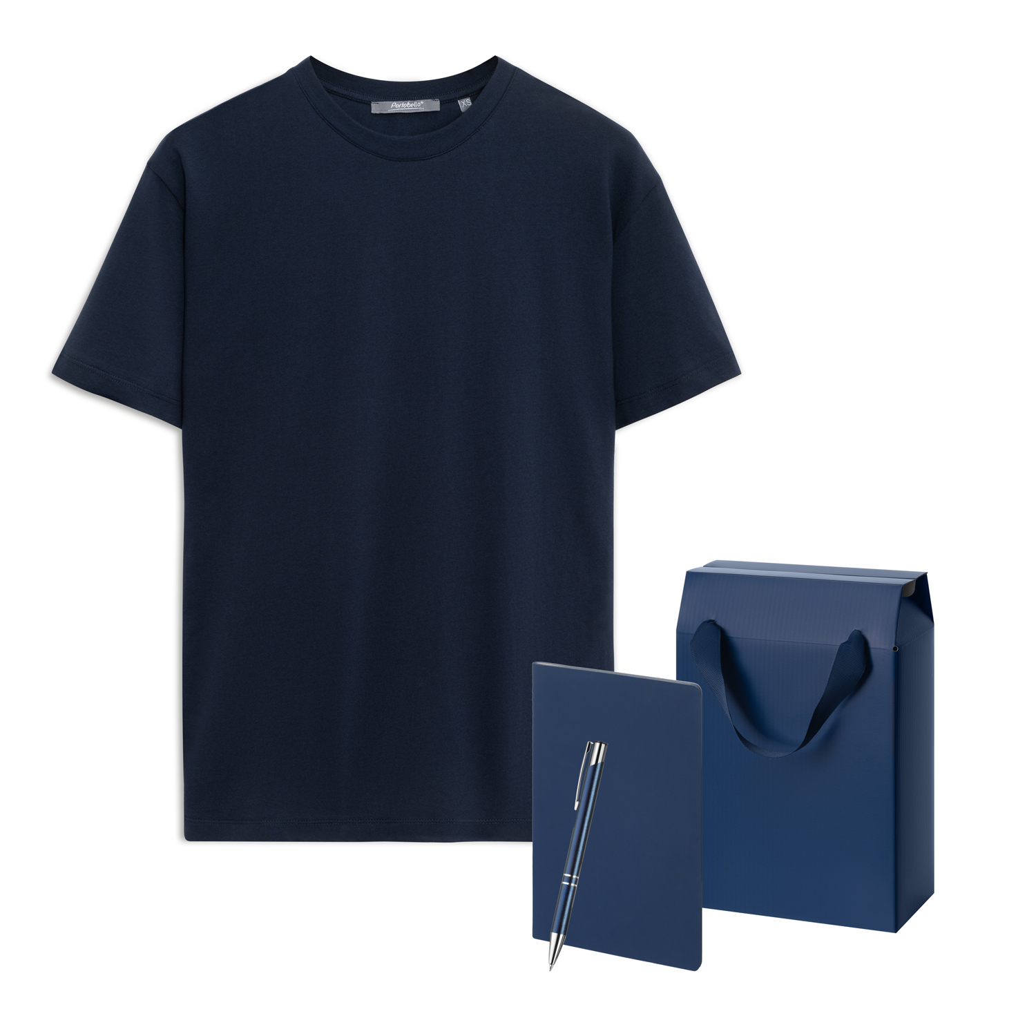 Набор с одеждой KRIS (футболка, блокнот, ручка), синий, M
