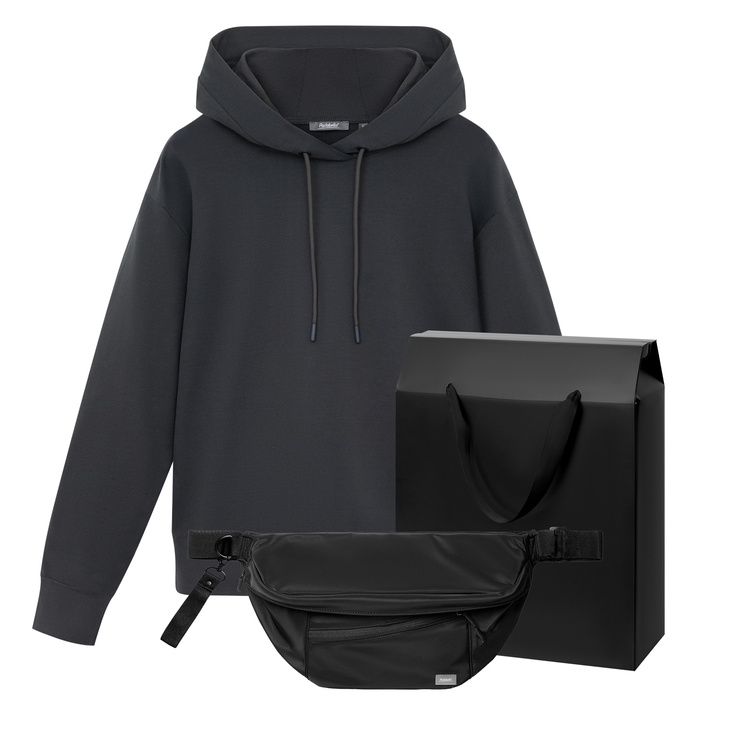 Набор с одеждой Алекс (ALEX) (худи, поясная сумка), черный, S