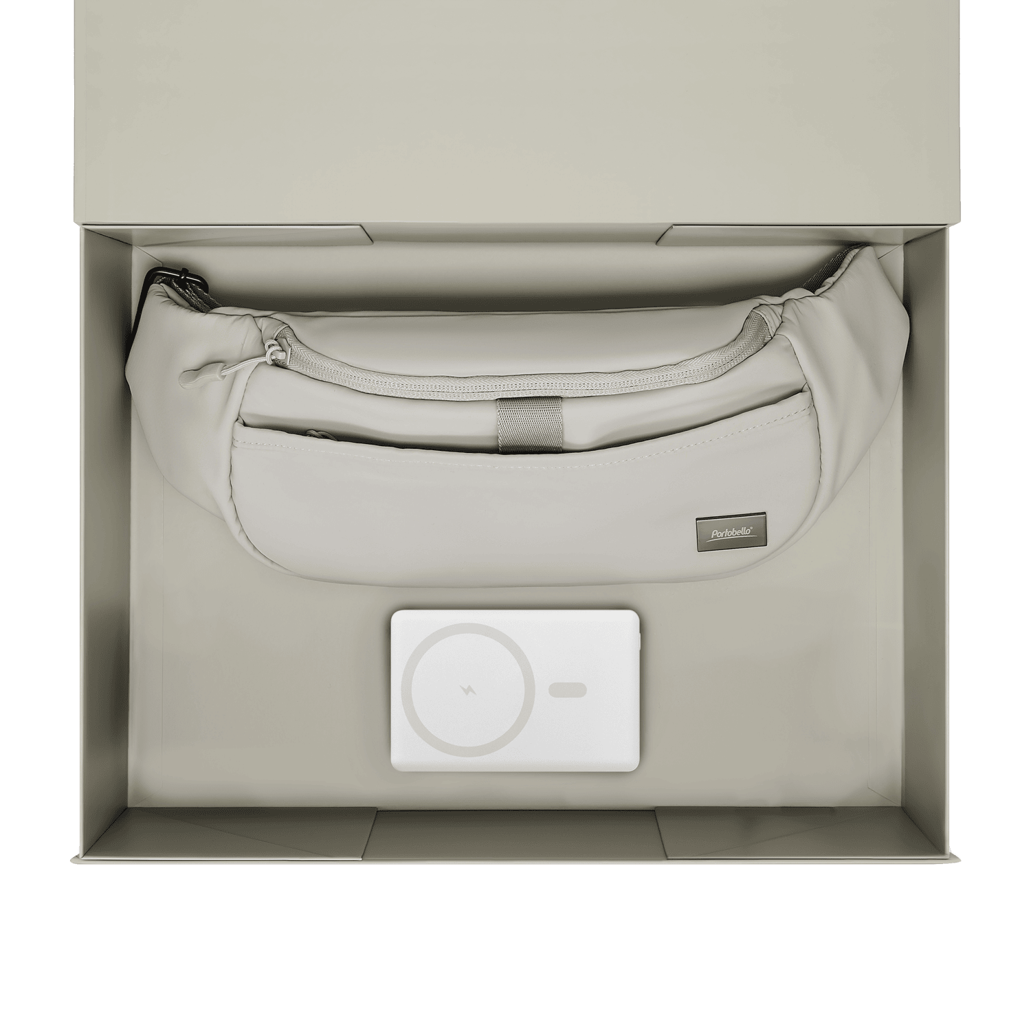 Подарочный набор Бостон (Boston), Атлантис (Atlantis), серый (поясная сумка, аккумулятор)