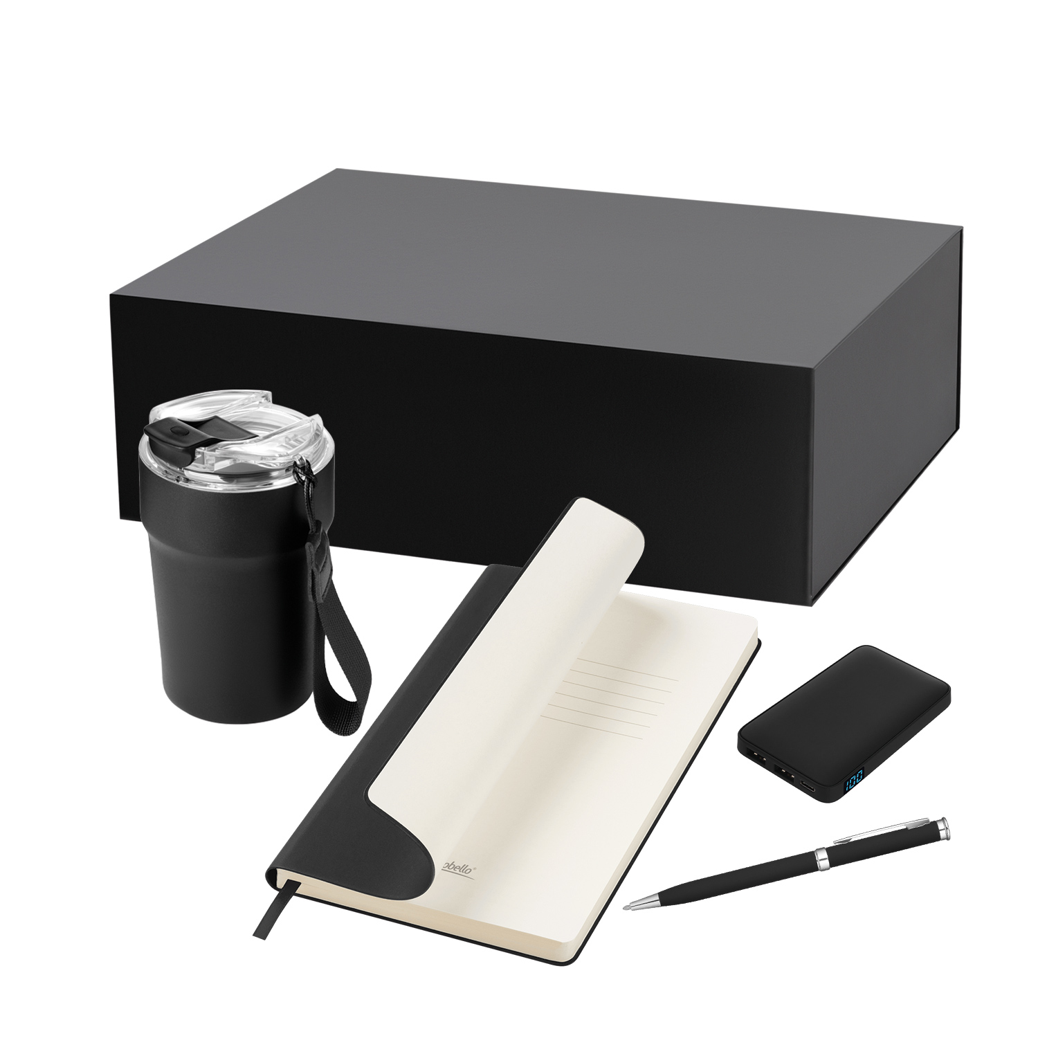 Подарочный набор Монако (Monaco), черный (термокружка, аккумулятор, ежедневник, ручка)