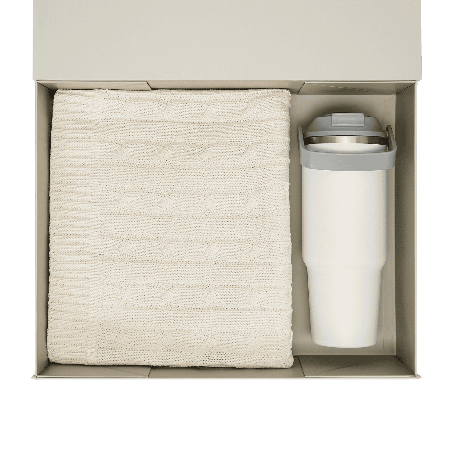 Подарочный набор Montana, белый (плед, термокружка)