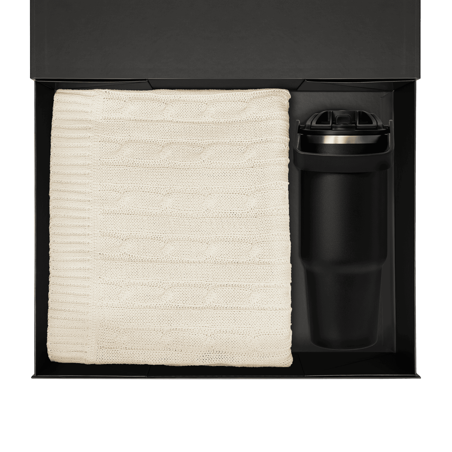 Подарочный набор Montana, черный (плед, термокружка)