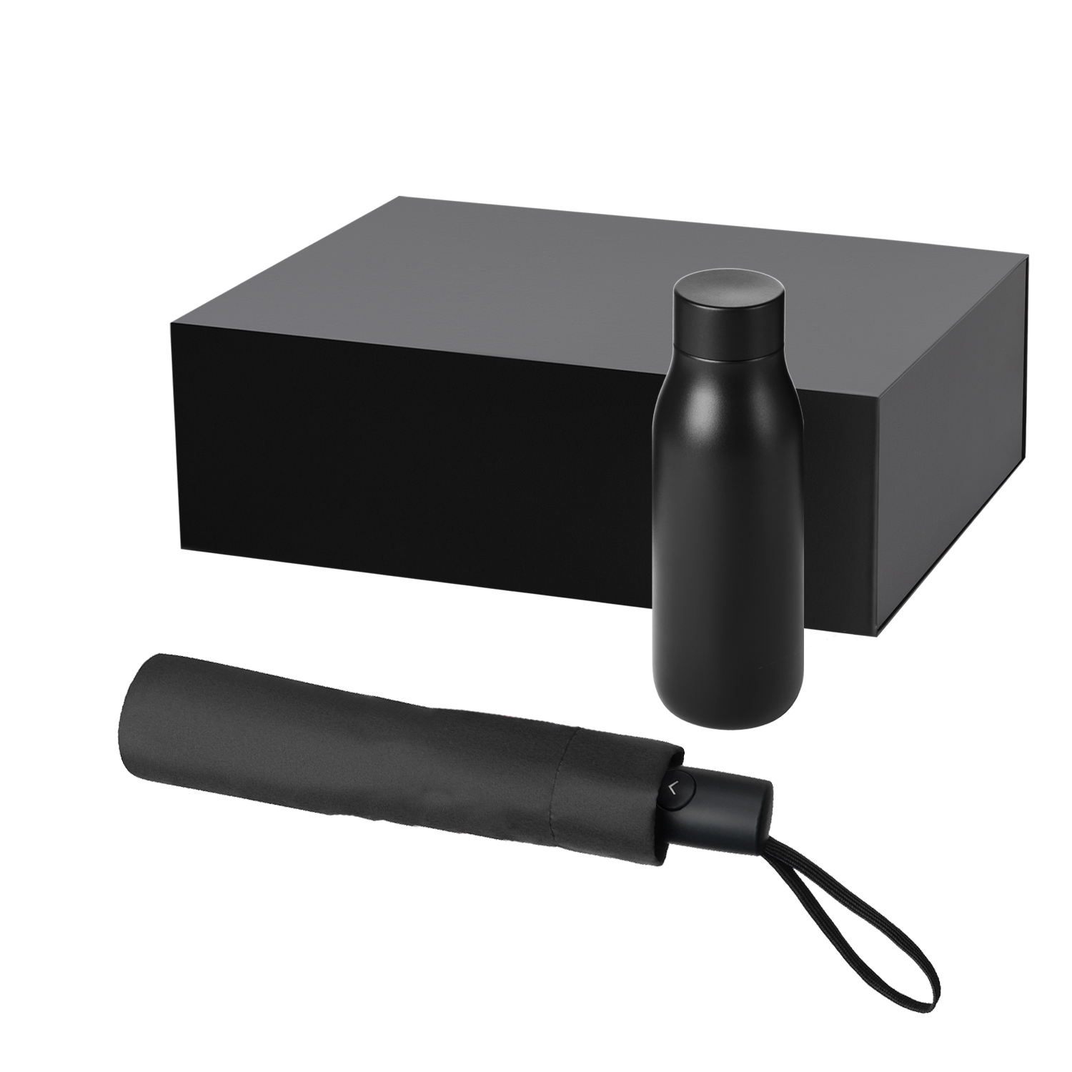 Подарочный набор Севилла (Sevilla), Атланта (Atlanta), черный (зонт, термобутылка)