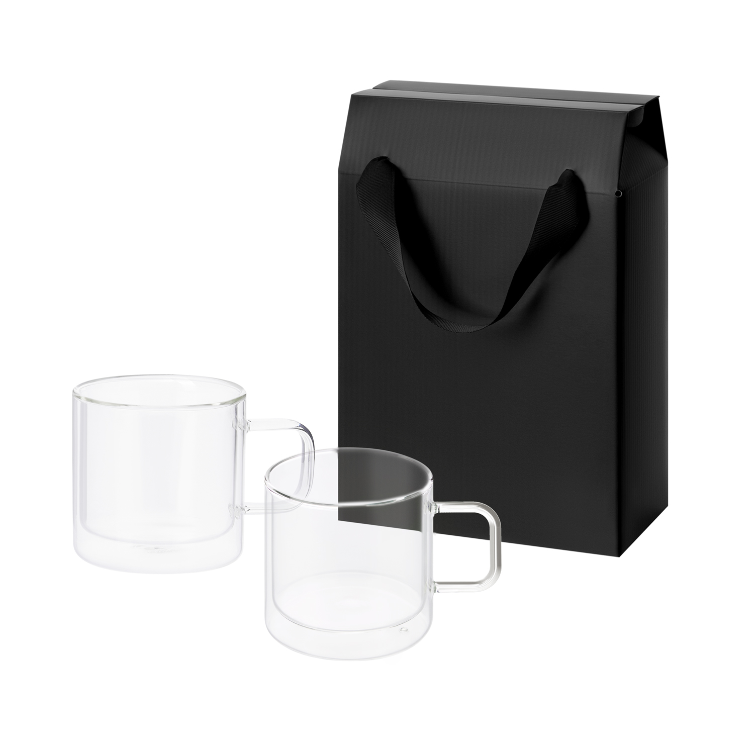 Подарочный набор 2 стеклянные кружки Luna в коробке-пакете