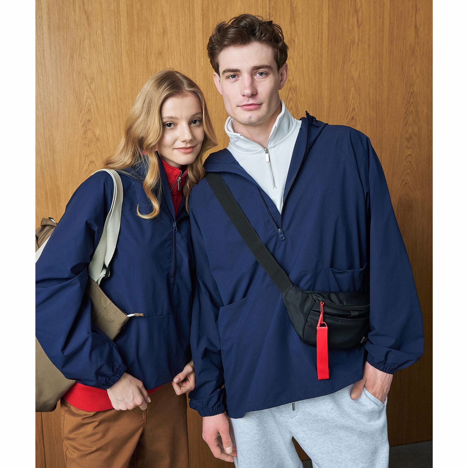 Ветровка (анорак) оверсайз унисекс Риссман (Rissman), темно-синяя, размер XL/XXL