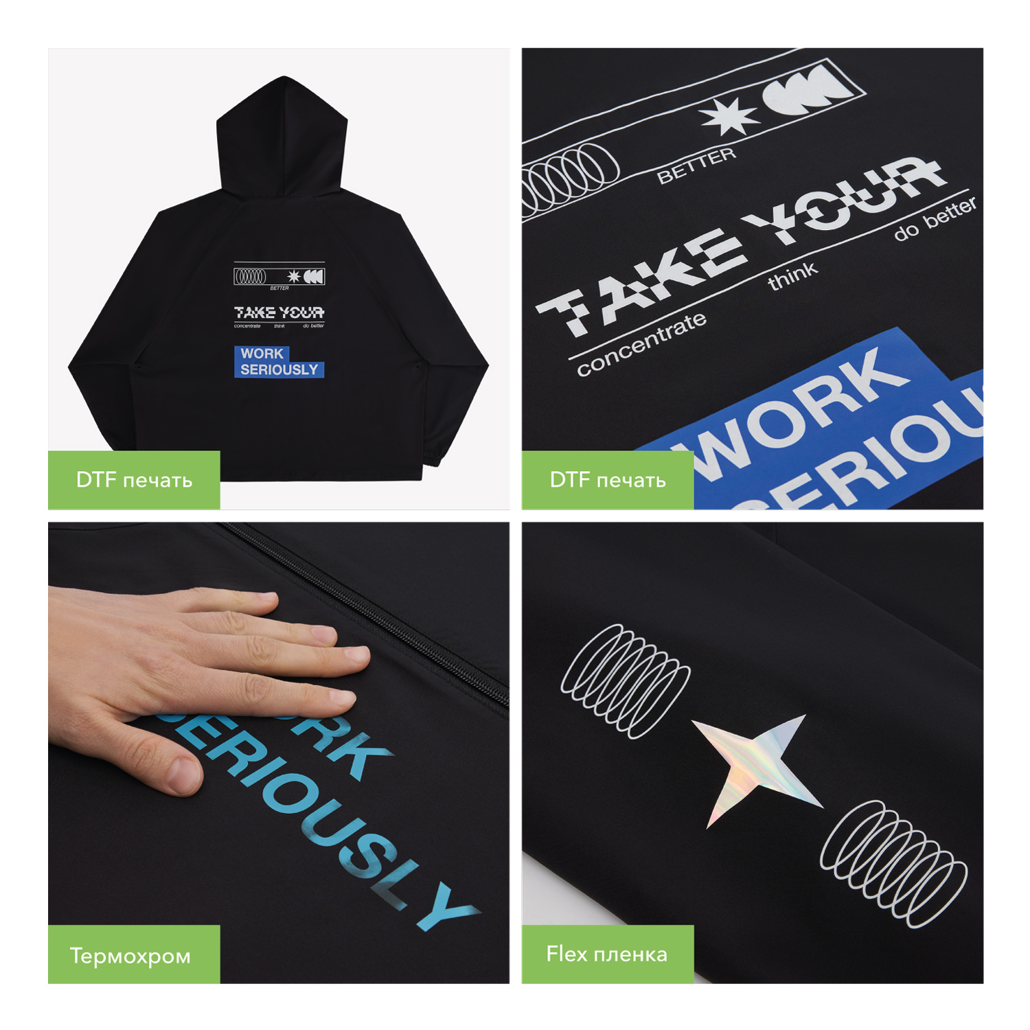 Ветровка (анорак) оверсайз унисекс Риссман (Rissman), темно-синяя, размер XL/XXL