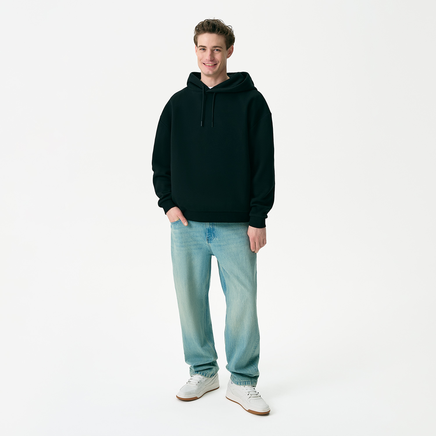 Худи релакс унисекс Баланс (Balance), с начесом, черный, размер XL/2XL